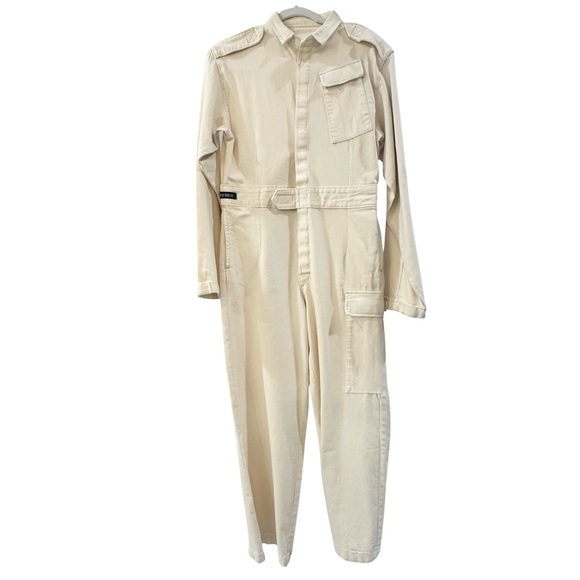 Oak & Acorn Rebelle Reserve Coverall Jumpsuit Ecru Utility Denim XS NWT - Picture 6 of 12